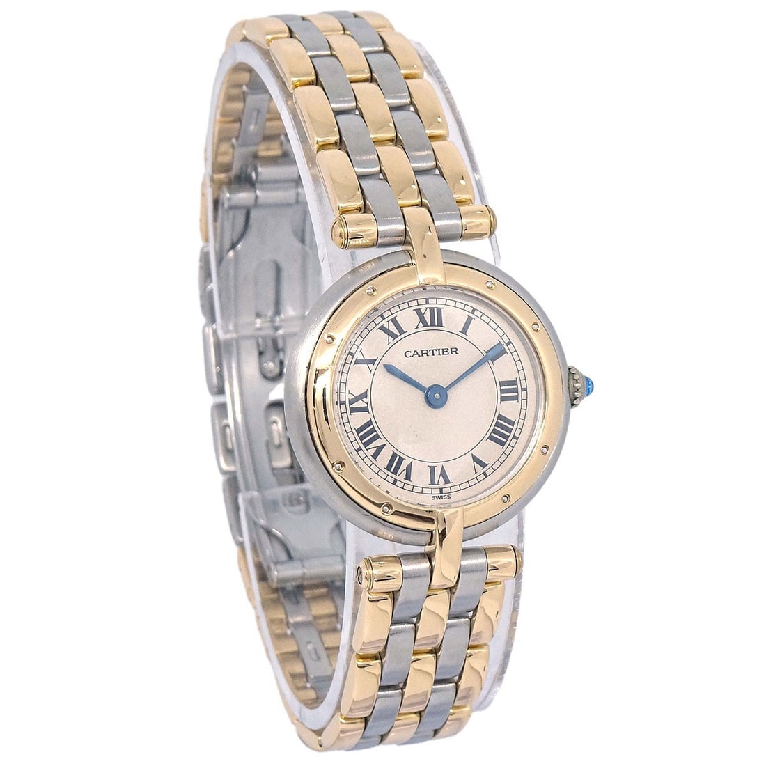 Cartier Vendome SM 3 Row Quartz Wristwatch 18KYG Stainless Steel (1 of 10)