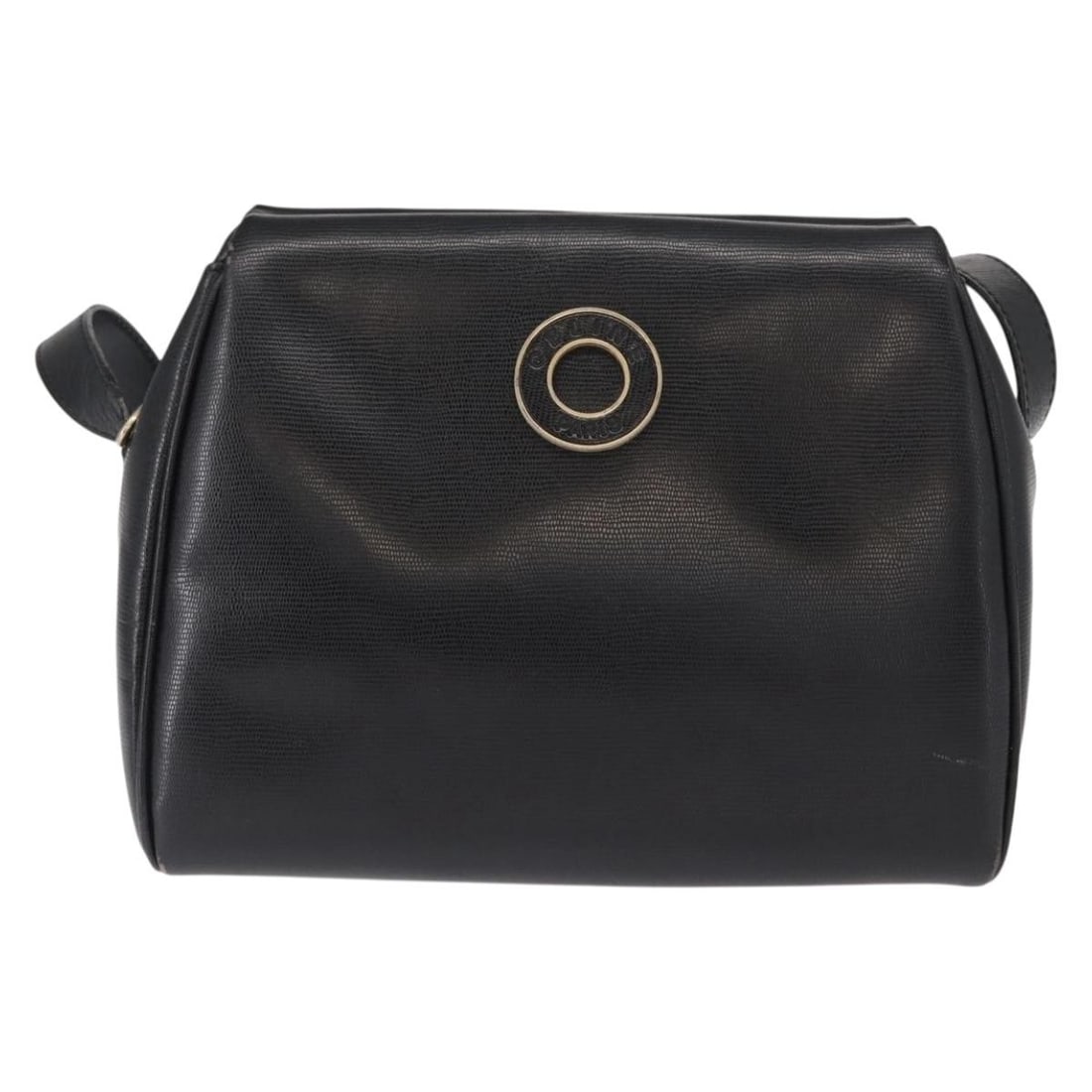 Celine Black Leather Vintage Circle Logo Crossbody Shoulder Bag: Celine Black Leather Vintage Circle Logo Crossbody Shoulder Bag This Celine Vintage Circle Logo Crossbody Bag is crafted from black leather with gold accents. Designed for women, the bag features a cl