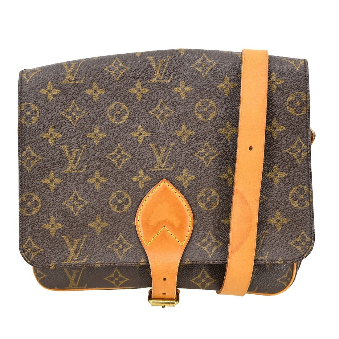 Louis Vuitton Monogram Cartouchiere GM Brown Shoulder Bag M51252: Louis Vuitton Monogram Cartouchiere GM Brown Shoulder Bag M51252 This Louis Vuitton Cartouchiere GM shoulder bag features the iconic monogram canvas and leather exterior in brown, complemented by a br