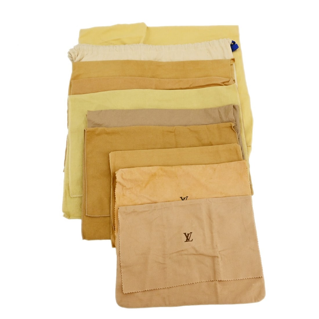 Louis Vuitton 10 Piece Cotton Dust Bag Set Brown: Louis Vuitton 10 Piece Cotton Dust Bag Set Brown This set of 10 Louis Vuitton dust bags is crafted from 100% cotton, providing excellent protection for your luxury items. The bags feature a sophistica