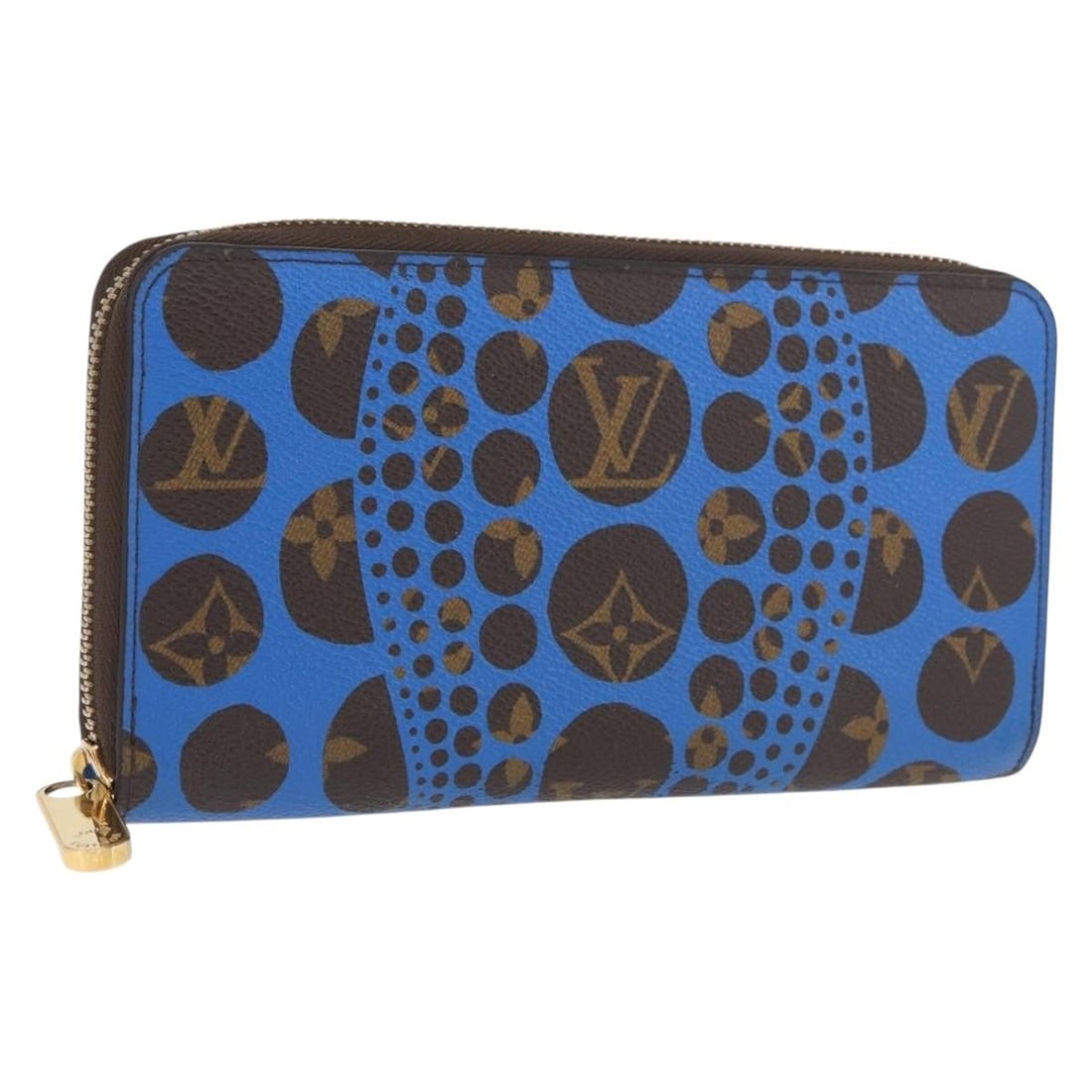 Yayoi Kusama Blue Monogram Canvas Zippy Long Wallet by Louis Vuitton: Yayoi Kusama Blue Monogram Canvas Zippy Long Wallet by Louis Vuitton This Louis Vuitton Monogram Yayoi Kusama Zippy Wallet in blue features the iconic Monogram Canvas and a special collaboration desig