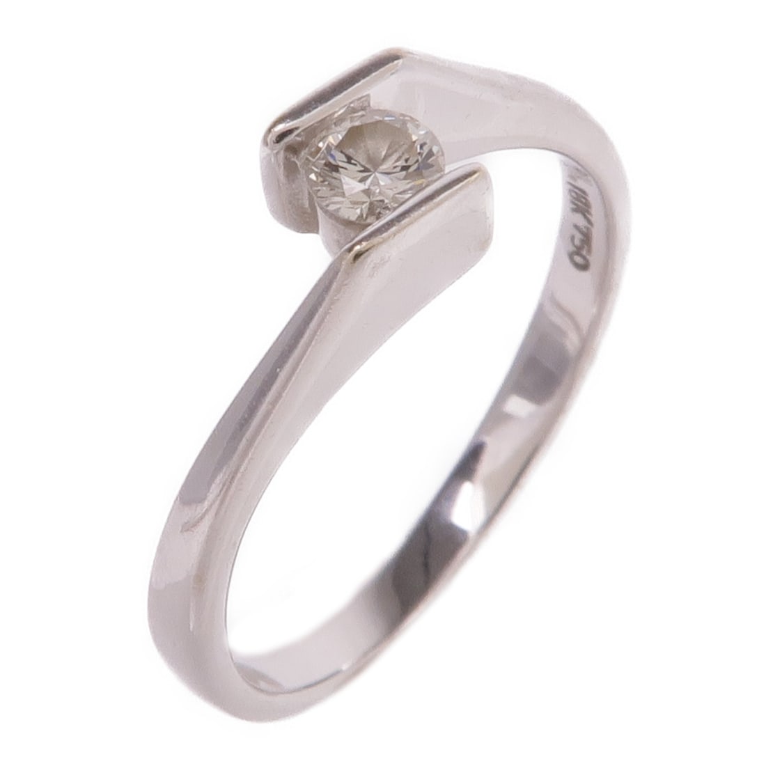 JEWELRY Diamond Ring 18K White Gold Size 4.25: JEWELRY Diamond Ring 18K White Gold Size 4.25 This exquisite diamond ring is crafted from 18K white gold, showcasing a clear diamond as its centerpiece. With a size of 4.25, this ring is perfect for a