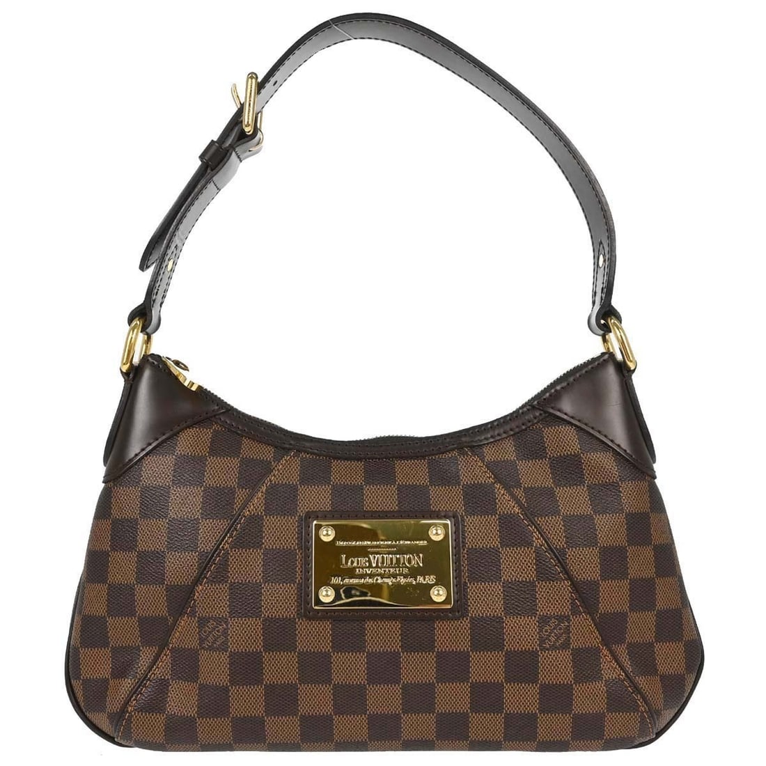 Louis Vuitton Thames PM Damier Canvas Hobo Bag: Louis Vuitton Thames PM Damier Canvas Hobo Bag This Louis Vuitton Damier Thames PM Hobo Handbag features the iconic Damier canvas leather in a classic brown color. Designed in a medium size, it offers