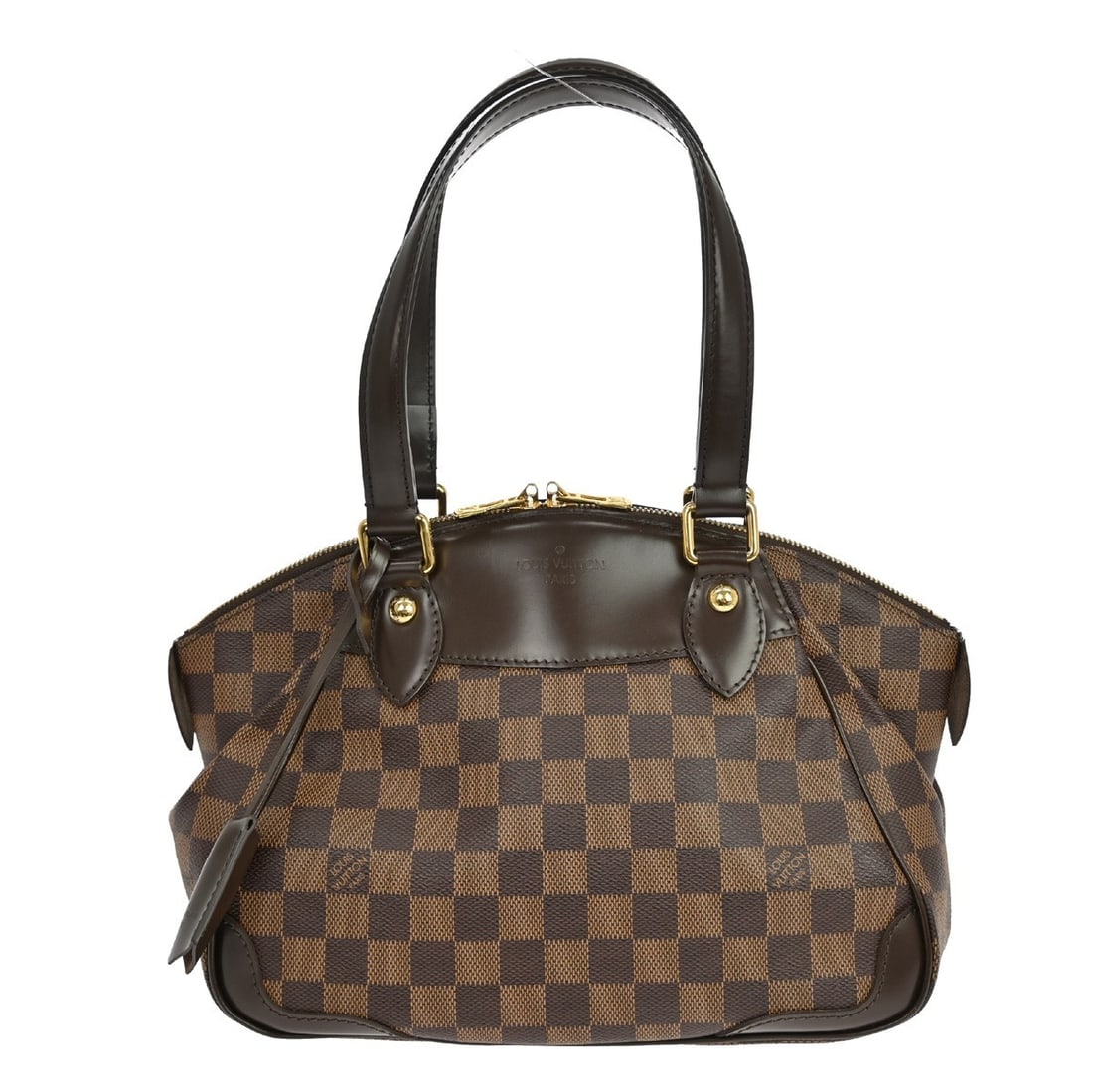 Louis Vuitton Verona PM Damier Canvas Top Handle Bag: Louis Vuitton Verona PM Damier Canvas Top Handle Bag This Louis Vuitton Damier Verona PM handbag features the iconic check pattern in brown Damier canvas leather, complemented by red lining. Designed 