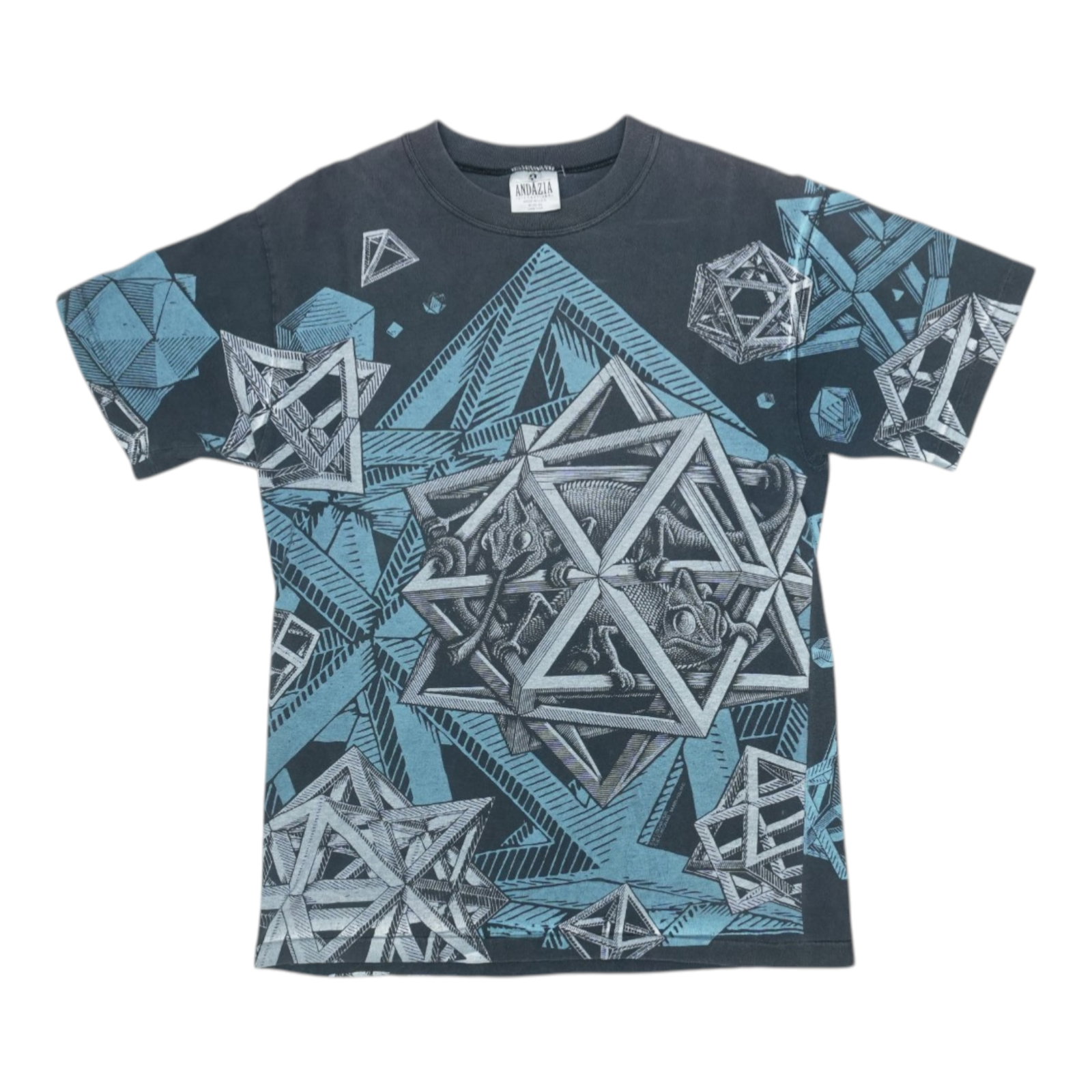 Vintage 1990s MC Escher Graphic All Over Print Cotton Shirt (1 of 3)
