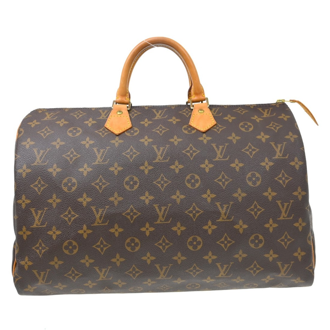 Louis Vuitton Speedy 40 Monogram Canvas Duffle Bag: Louis Vuitton Speedy 40 Monogram Canvas Duffle Bag This is a vintage Louis Vuitton Speedy 40 duffle handbag featuring the classic monogram canvas leather exterior in brown. The bag is designed with do