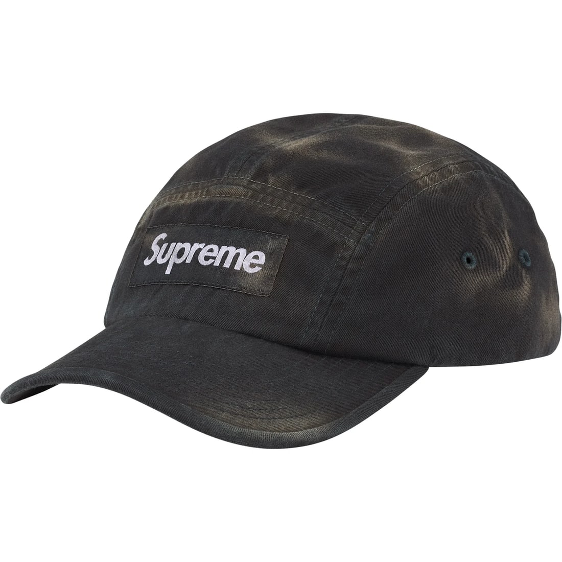 Supreme Overdyed Camp Cap Black One Size: Supreme Overdyed Camp Cap Black One Size This is an authentic Supreme Overdyed Camp Cap in black, offered in un-used and unworn condition. The cap features Supreme's signature design and comes in a ve