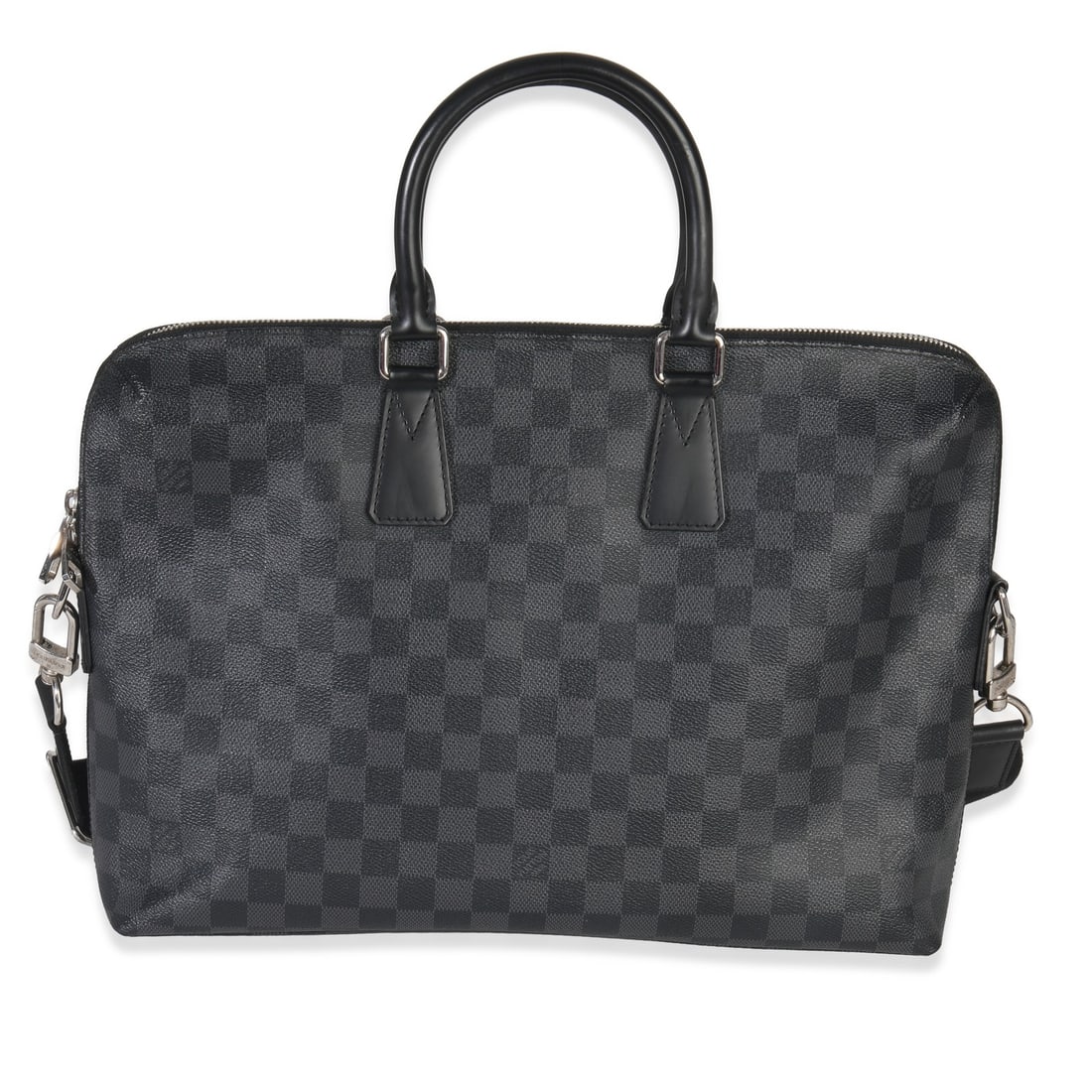 Louis Vuitton Damier Graphite briefcase in coated canvas: Louis Vuitton Damier Graphite briefcase in coated canvas This Louis Vuitton Damier Graphite Canvas Porte Documents Jour NM is a versatile briefcase designed for unisex use. Crafted from durable black 