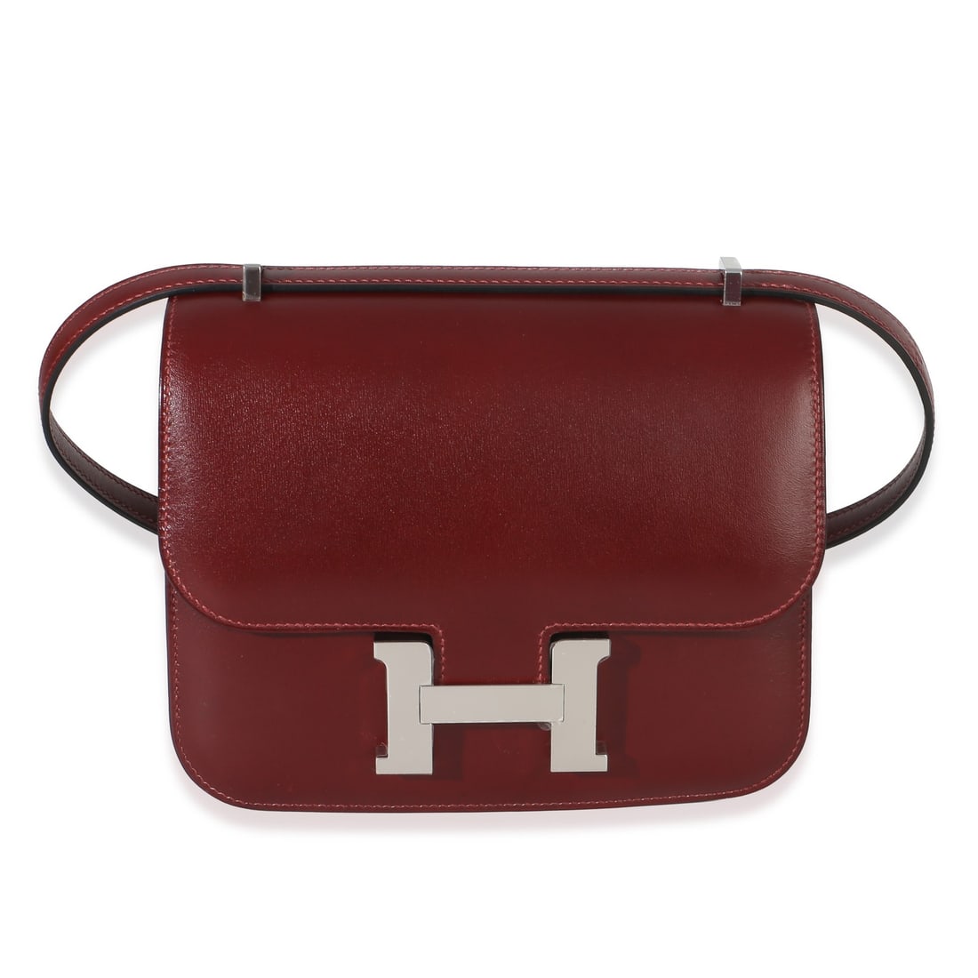 Hermes Constance 18 red leather shoulder bag PHW: Hermes Constance 18 red leather shoulder bag PHW This Hermes Constance 18 shoulder bag features Rouge H red leather with a matching red leather interior. The bag is accented with silver-tone hardware 