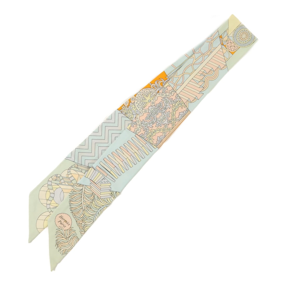 Hermes Silk Twilly Multicolor Women Scarf: Hermes Silk Twilly Multicolor Women Scarf This Hermes Twilly scarf is crafted from high-quality silk and features a vibrant multicolor design. Made in France, this women's accessory offers a stylish a