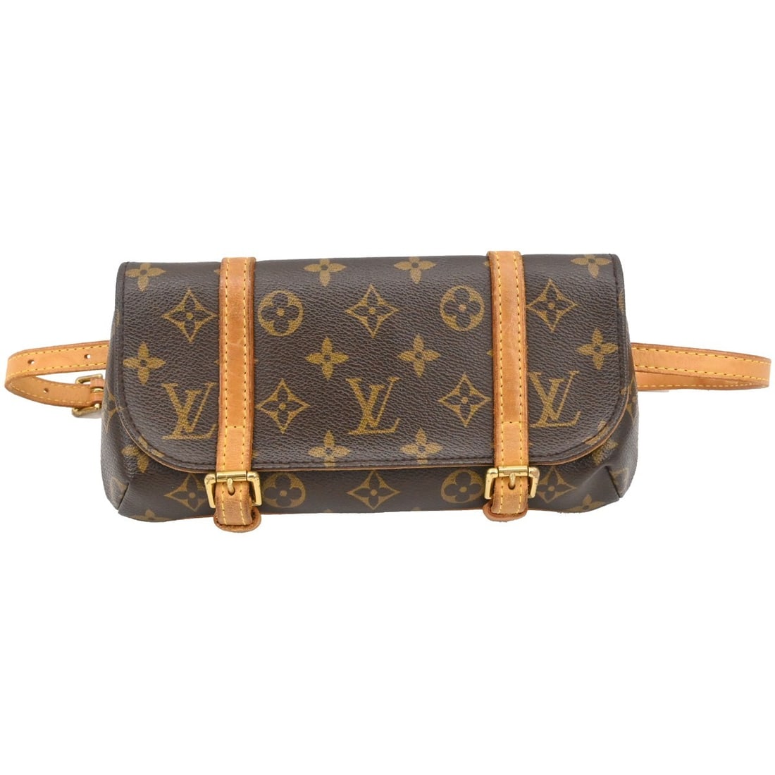 Louis Vuitton Marelle Monogram Canvas Belt Bag: Louis Vuitton Marelle Monogram Canvas Belt Bag This vintage Louis Vuitton Pochette Marelle belt bum bag features the iconic monogram canvas exterior in brown, complemented by a beige shoulder strap an