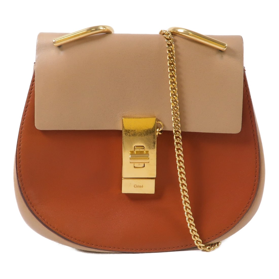 Chloe Brown Calfskin Shoulder Bag GHW Chain (1 of 13)