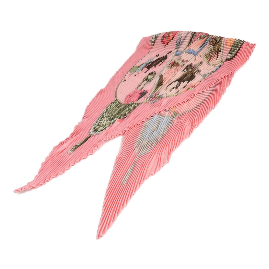 Pink Silk Pleated Scarf by HERMES for Women: Pink Silk Pleated Scarf by HERMES for Women This Hermes pleated scarf is crafted from luxurious pink silk and features a stylish pleated design. Made in France, this scarf is designed for women and ad