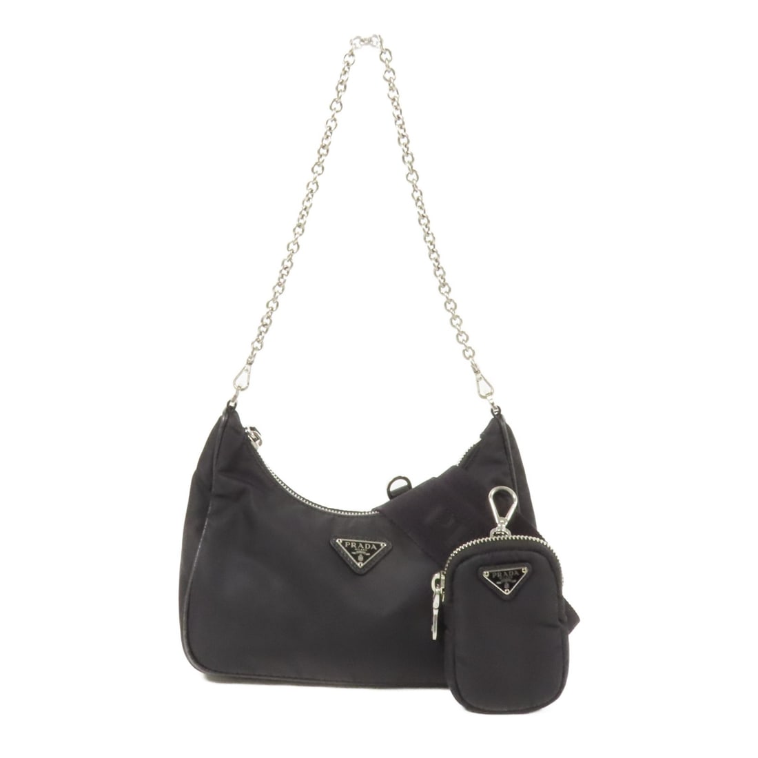 PRADA Re-Edition 2005 2way Shoulder Bag Black Nylon: PRADA Re-Edition 2005 2way Shoulder Bag Black Nylon Introducing the PRADA Re-Edition 2005 2way Shoulder Bag, a stylish and versatile accessory crafted from durable nylon in a classic black color. This