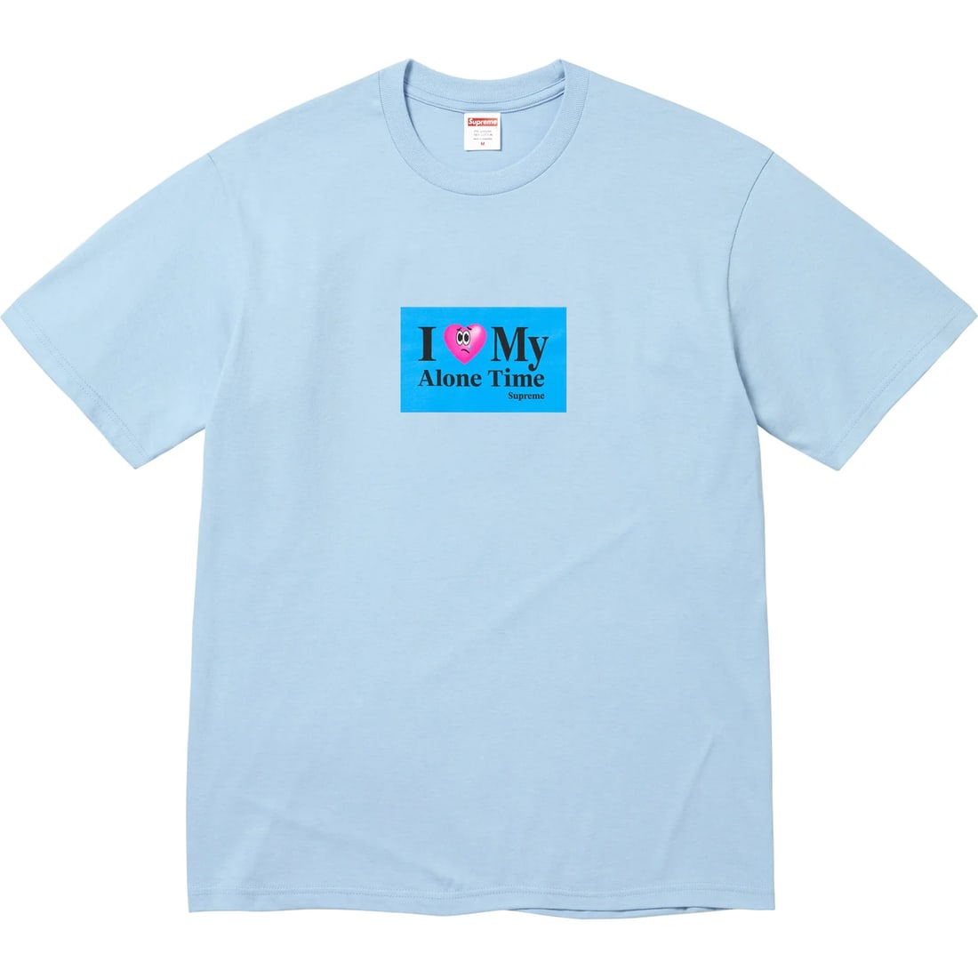 Supreme Alone Time Powder Blue Medium T Shirt (1 of 1)