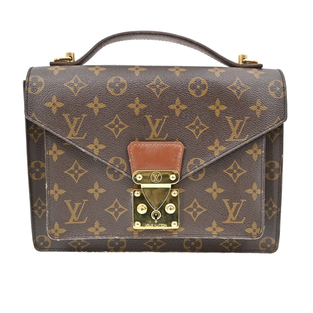 Louis Vuitton Monceau 26 Monogram Canvas Business Bag: Louis Vuitton Monceau 26 Monogram Canvas Business Bag This vintage Louis Vuitton Monogram Monceau 26 business handbag features the iconic monogram canvas exterior with beige double handles and a zip c
