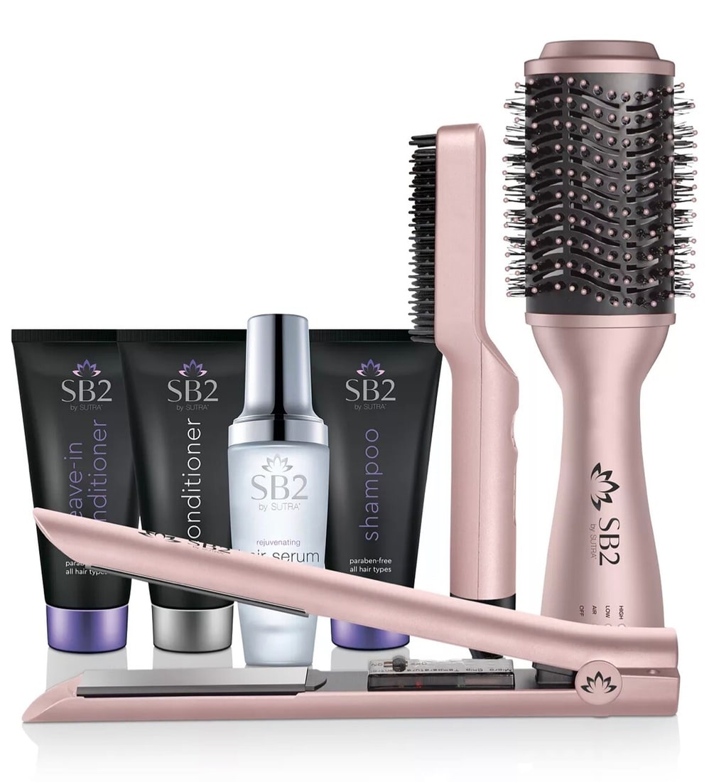 Sutra Beauty 7PC Blowout Styling Set Pink Professional Hair Tools: Sutra Beauty 7PC Blowout Styling Set Pink Professional Hair Tools Elevate your hair styling routine with the Sutra Beauty 7-Piece Blowout & Styling Set, a comprehensive collection designed for effortl