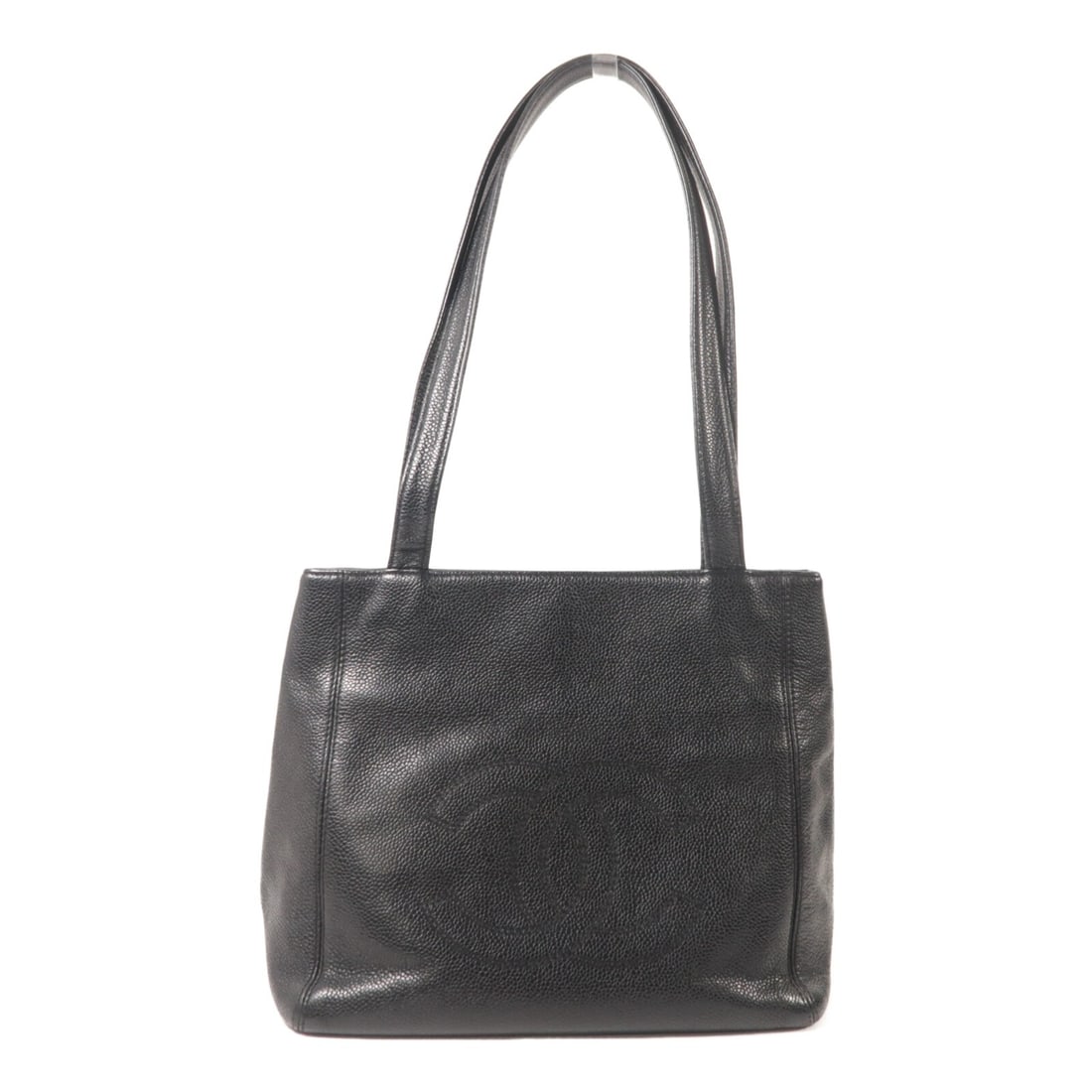 CHANEL Vintage Black Calfskin CC Handbag GHW: CHANEL Vintage Black Calfskin CC Handbag GHW This vintage CHANEL handbag is crafted from black calfskin leather and features the iconic CC detail with gold-tone hardware. Designed for women, it offers