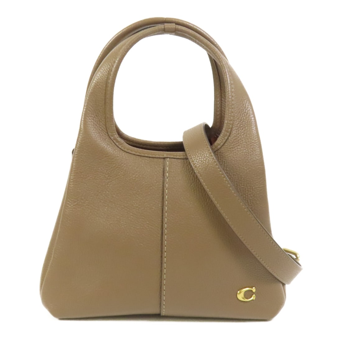 Coach Lana 23 Brown Calfskin Two Way Shoulder Bag with Gold Hardware: Coach Lana 23 Brown Calfskin Two Way Shoulder Bag with Gold Hardware This COACH Lana 23 2way shoulder bag is crafted from brown calfskin leather and offers versatile carrying options. Designed for wom