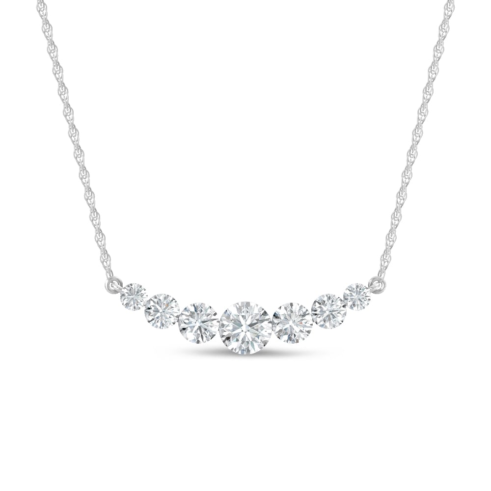 14K White Gold Lab Grown Diamond 2 Ct.Tw. Fashion Necklace: 14K White Gold Lab Grown Diamond 2 Ct.Tw. Fashion Necklace Add a touch of elegance to any outfit with this 14K white gold fashion necklace, featuring 2 carats total weight of sparkling lab-grown diamo