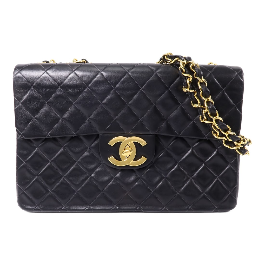 CHANEL Classic Flap Lambskin Black 2 Way Shoulder Bag GHW: CHANEL Classic Flap Lambskin Black 2 Way Shoulder Bag GHW This CHANEL vintage Classic Flap 2-way shoulder bag is crafted from luxurious black lambskin leather. Featuring the iconic CC detail and gold-