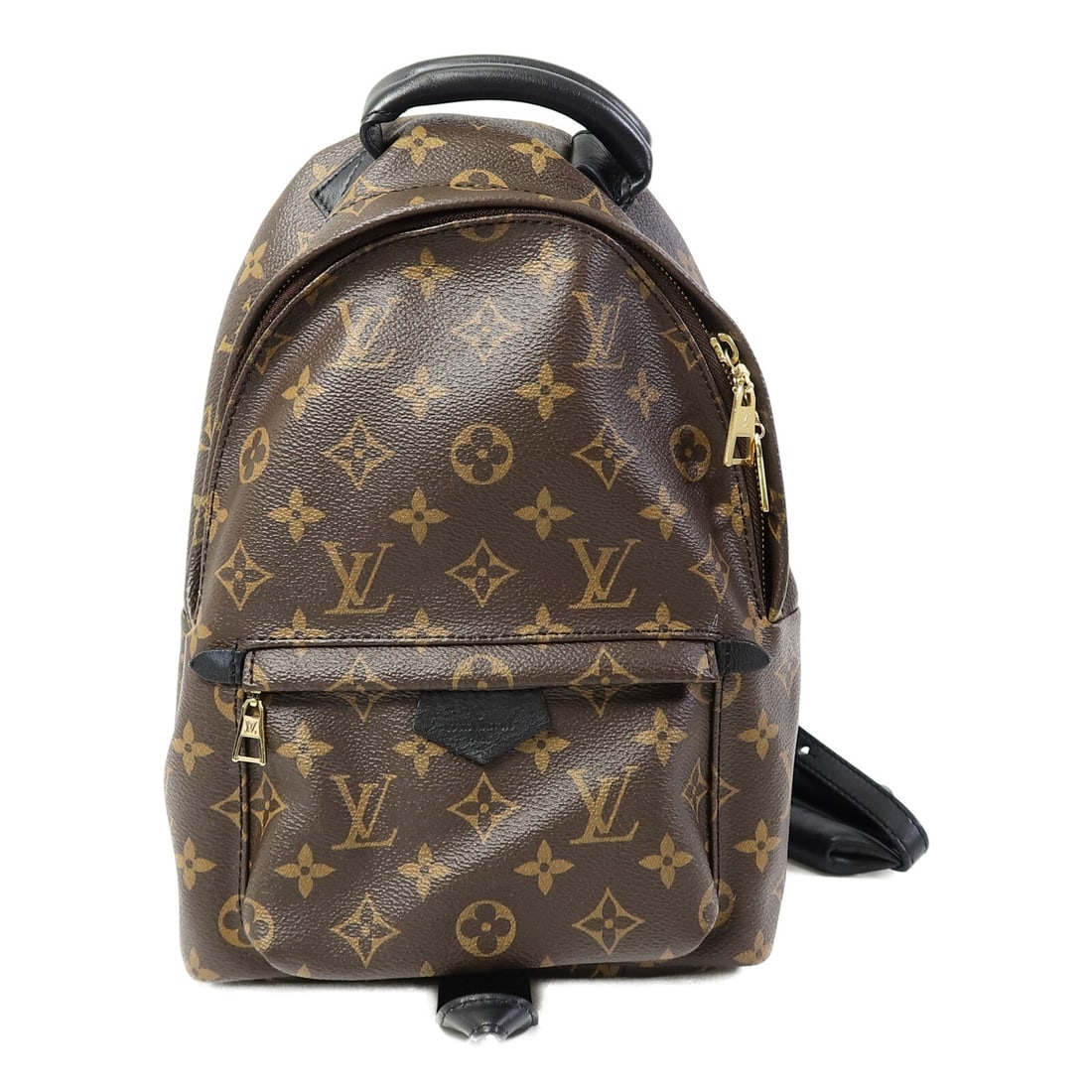 Louis Vuitton Palm Springs PM Monogram Backpack with Gold Hardware: Louis Vuitton Palm Springs PM Monogram Backpack with Gold Hardware The Louis Vuitton Palm Springs Backpack PM features a monogram brown PVC coated canvas exterior. Designed for women, this rucksack ba