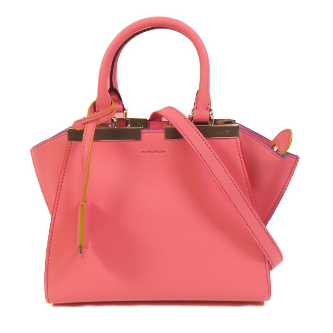 Fendi 3 Jours Pink Calfskin 2way Shoulder Bag: Fendi 3 Jours Pink Calfskin 2way Shoulder Bag This FENDI 3 Jours 2-way shoulder bag is crafted from luxurious calfskin leather in a vibrant pink color. Made in Italy, it features a versatile design th