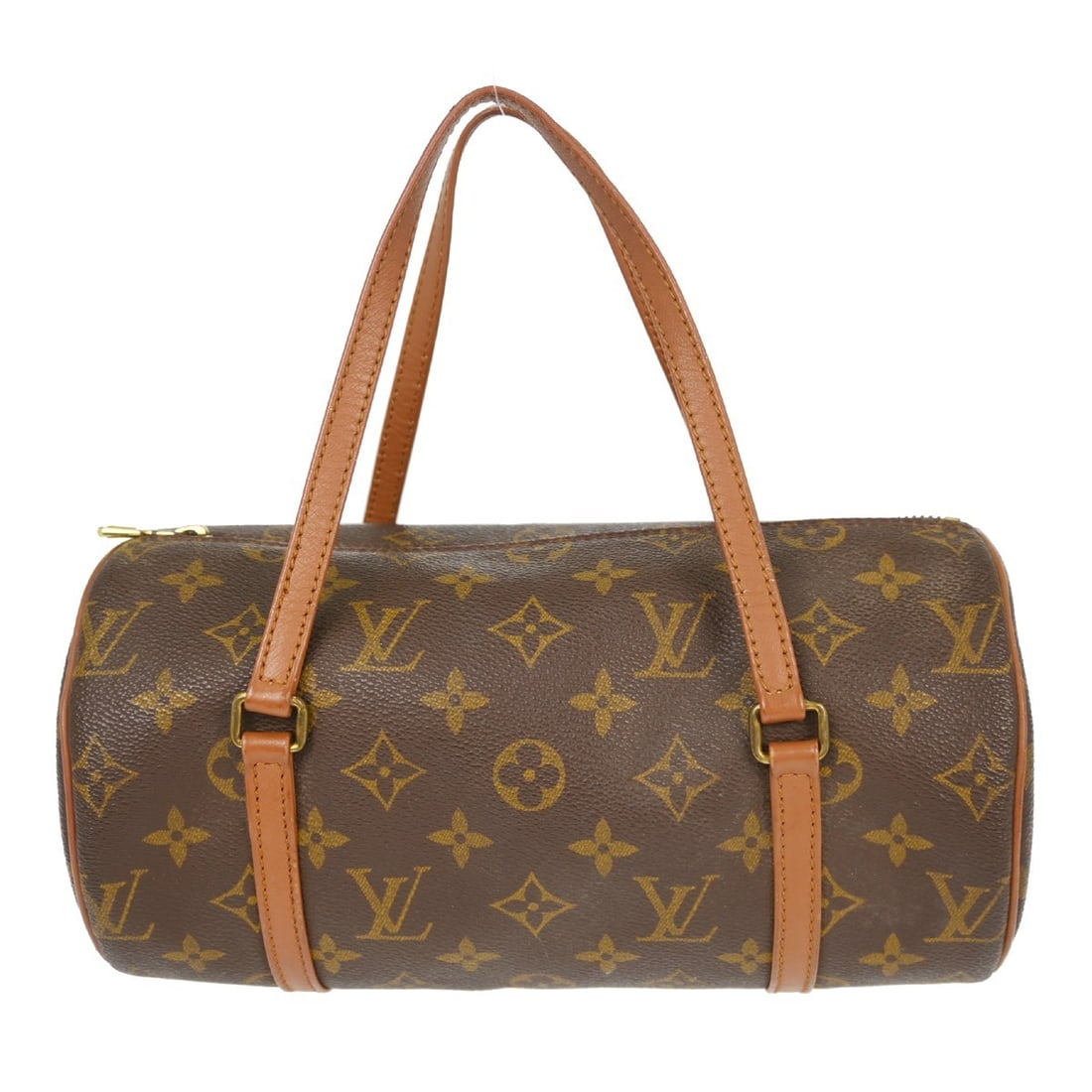 Louis Vuitton Papillon Brown Canvas Handbag 26cm x 13cm x 13cm: Louis Vuitton Papillon Brown Canvas Handbag 26cm x 13cm x 13cm This Louis Vuitton Papillon handbag features the iconic monogram canvas in brown, designed for women. The bag shows visible wear, includi