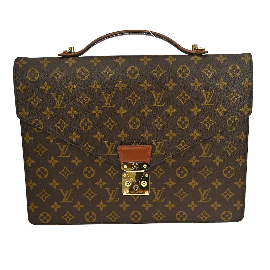 Louis Vuitton Porte Documents Bandouliere Monogram Canvas Handbag: Louis Vuitton Porte Documents Bandouliere Monogram Canvas Handbag This is a vintage Louis Vuitton Porte-Documents Bandouliere handbag crafted from the brand's signature brown monogram canvas. It featu