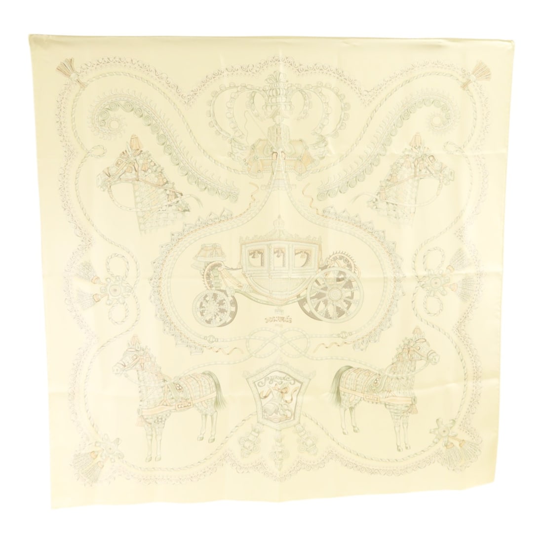 Hermes Silk Scarf 90x90 Multicolor Beige Pink Grey France (1 of 10)