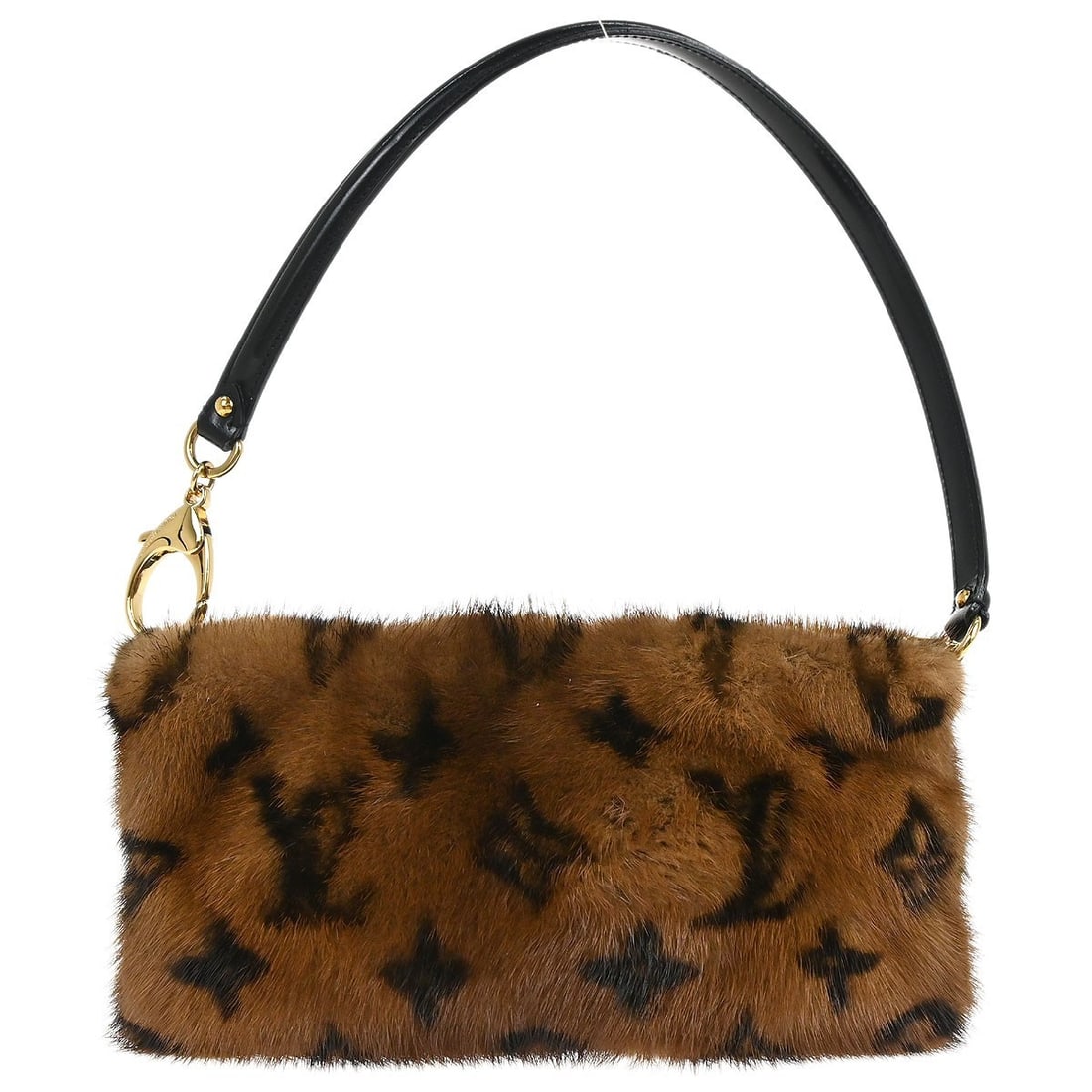 Monogram Mink Fur Leather Pochette Milla Vision Small Handbag by Louis Vuitton: Monogram Mink Fur Leather Pochette Milla Vision Small Handbag by Louis Vuitton This Louis Vuitton Monogram Mink Pochette Milla Vision handbag features the iconic monogram pattern in brown, crafted fro
