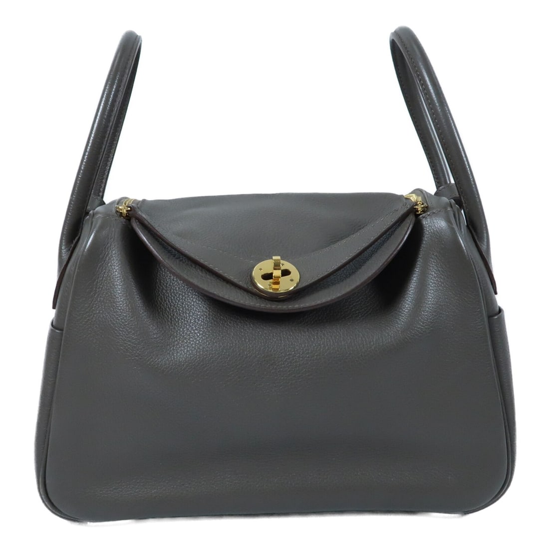 Hermes Lindy 26 Etain Evercolor Leather 2 Way Shoulder Bag GHW (1 of 15)