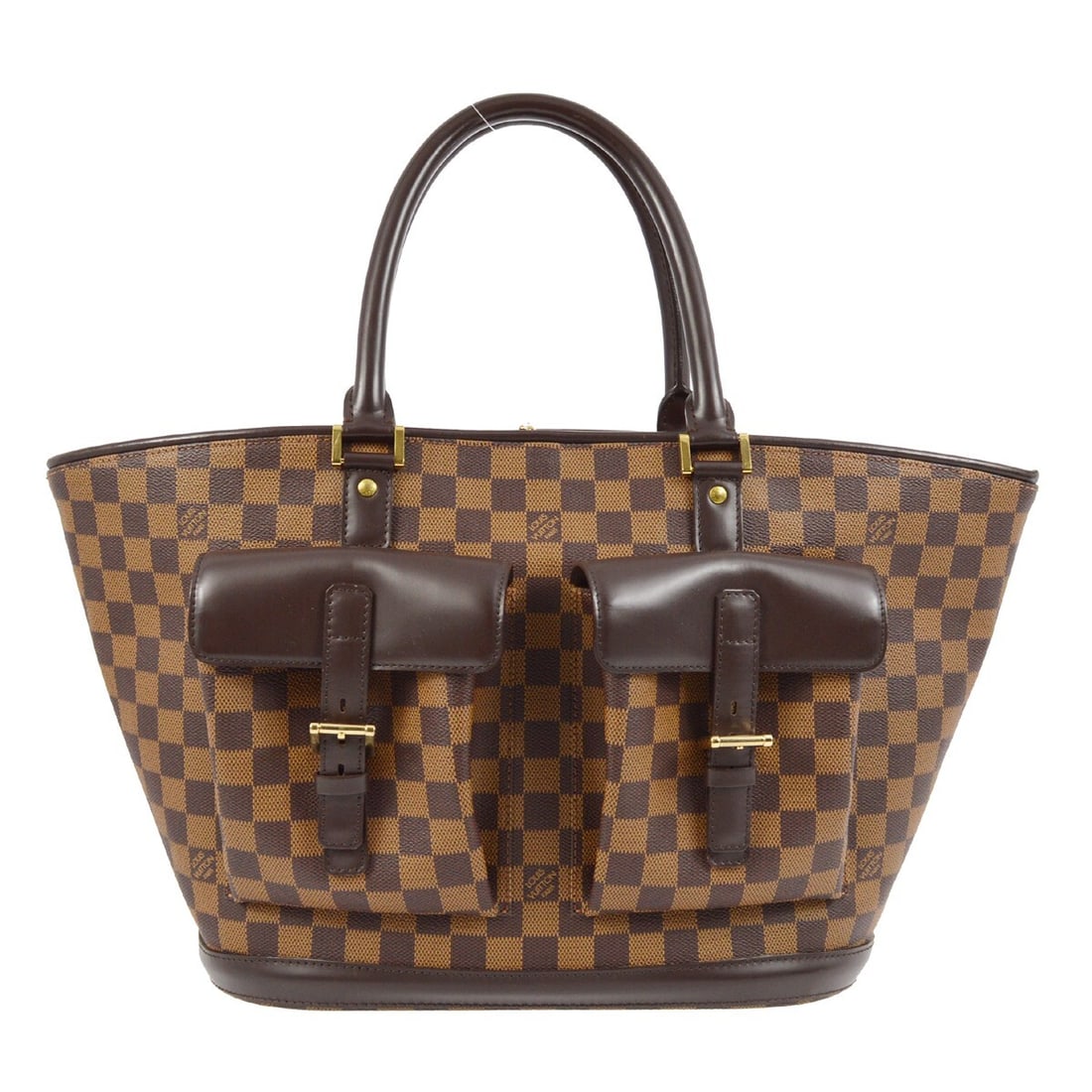 Manosque GM Large Brown Damier Canvas Tote by Louis Vuitton: Manosque GM Large Brown Damier Canvas Tote by Louis Vuitton This Louis Vuitton Manosque GM Tote Bag features the iconic Damier canvas leather in a brown color. Designed for women, it is a large-sized 