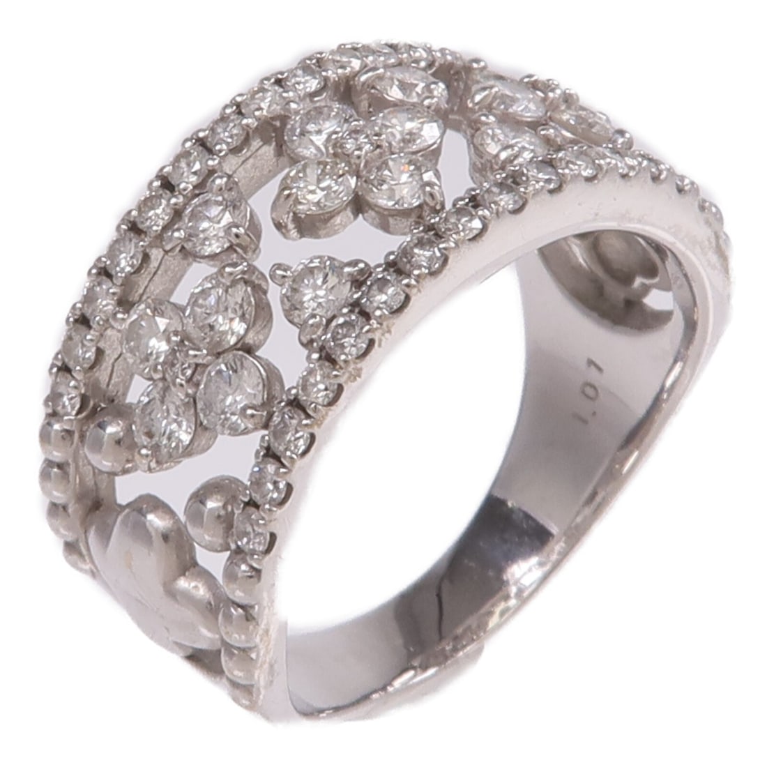 JEWELRY Diamond 18K White Gold Ring Size 7: JEWELRY Diamond 18K White Gold Ring Size 7 This elegant women's ring features a diamond set in 18K white gold. The ring is designed in a classic style and is sized at US 7. It is crafted with K18WG (1
