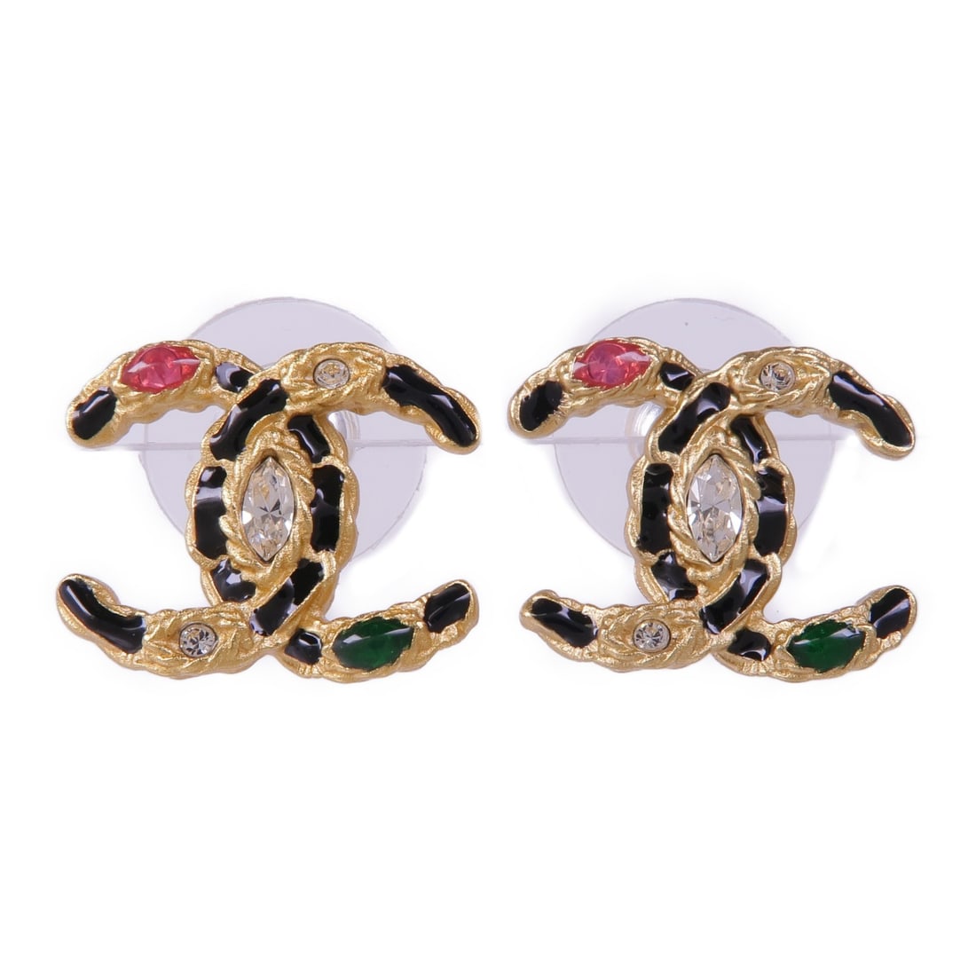 CHANEL Gold CC Pierced Earrings: CHANEL Gold CC Pierced Earrings These CHANEL CC pierced earrings feature a gold-tone metal design and are crafted for women. Made in France, these earrings are styled without a main stone, highlightin