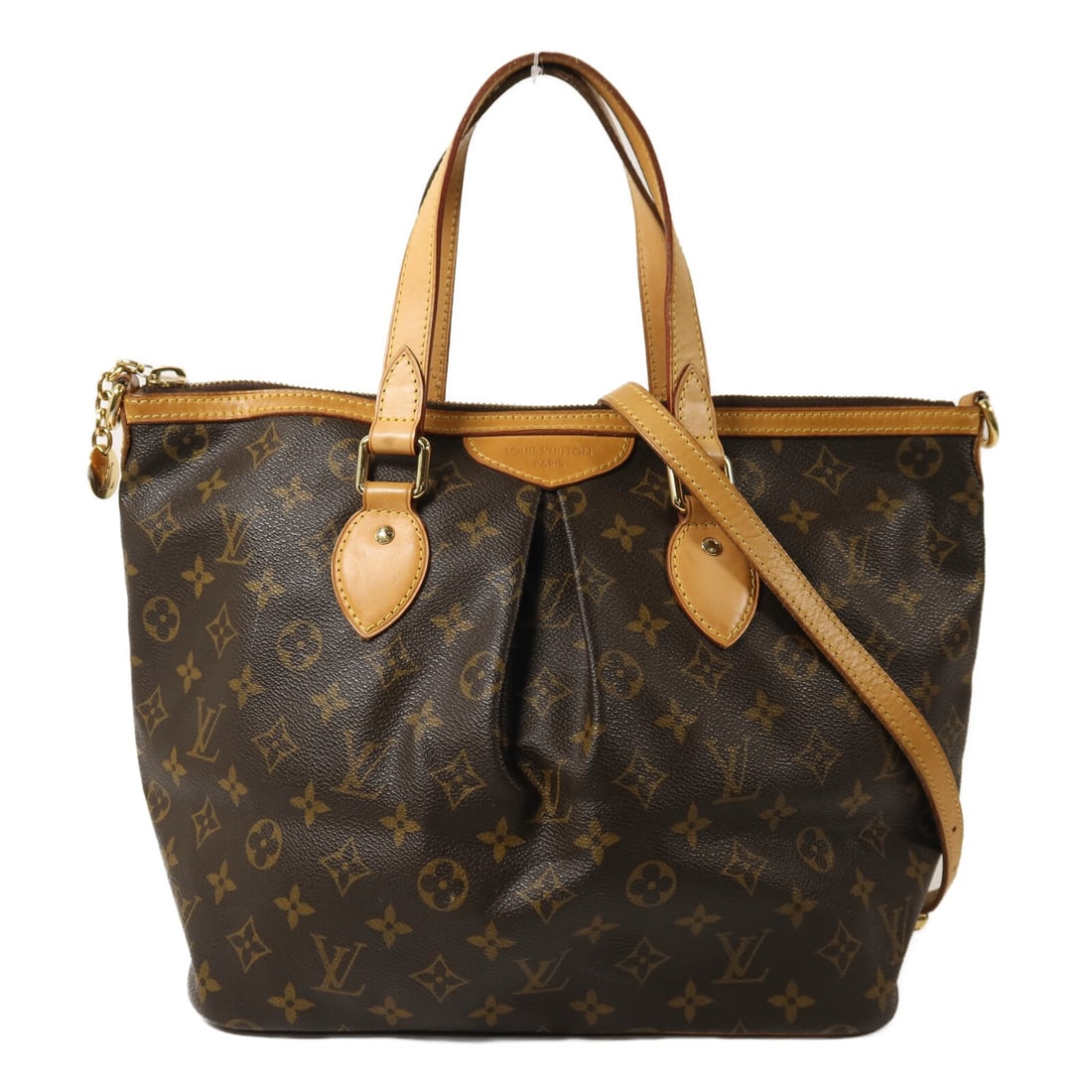 Louis Vuitton Palermo PM Brown Monogram Two Way Shoulder Bag M40145 Gold Hardware: Louis Vuitton Palermo PM Brown Monogram Two Way Shoulder Bag M40145 Gold Hardware This Louis Vuitton Palermo PM is a versatile 2-way shoulder bag crafted from brown PVC coated canvas with the iconic m