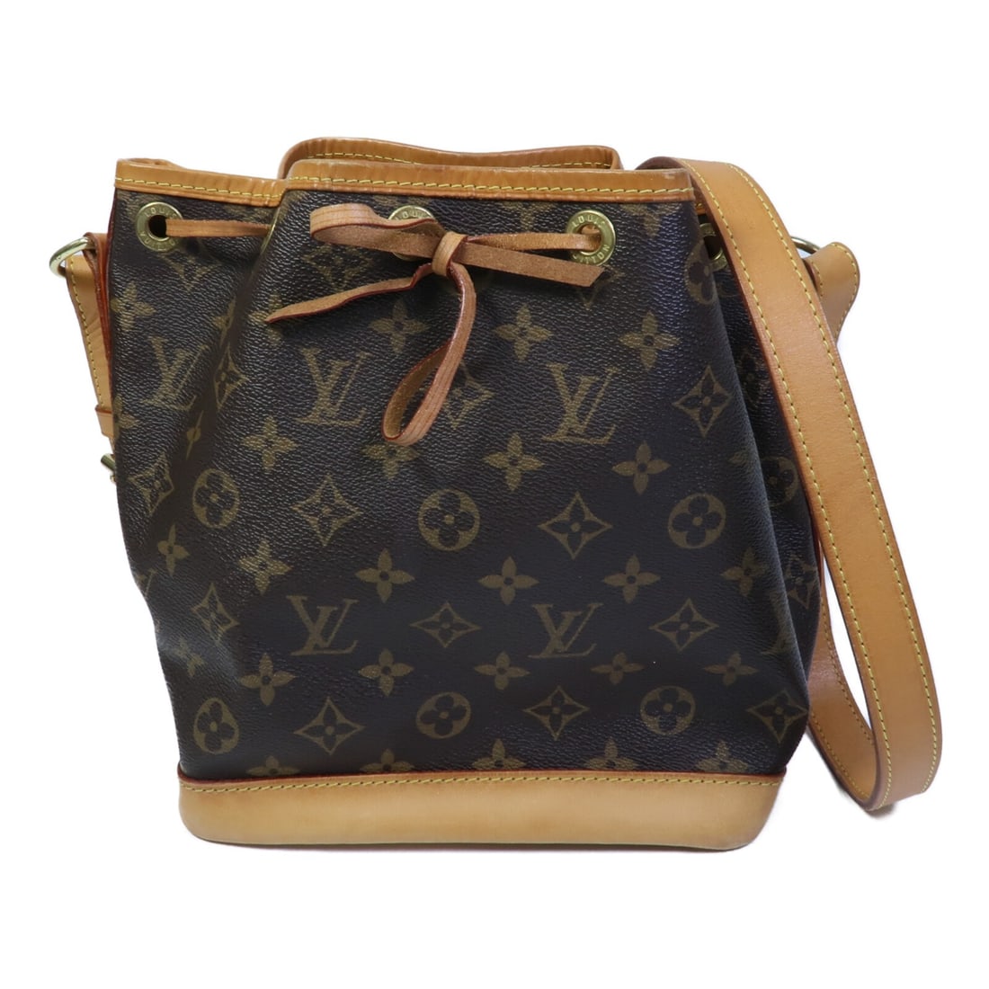 Louis Vuitton Mini Noe Monogram Brown Shoulder Bag GHW: Louis Vuitton Mini Noe Monogram Brown Shoulder Bag GHW This Louis Vuitton Mini Noe shoulder bag features the signature brown monogram pattern on durable PVC coated canvas. Designed for women, it offer