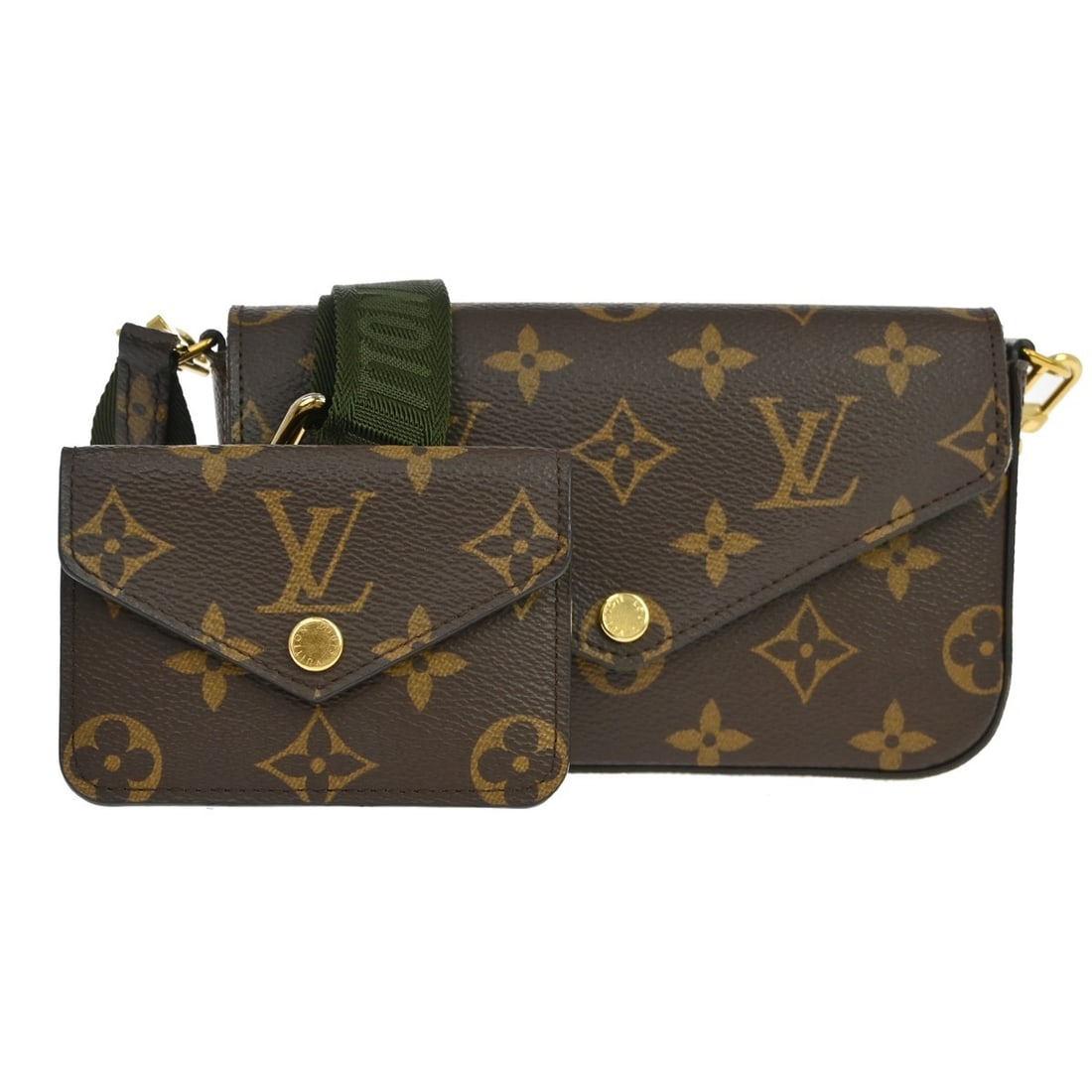 Louis Vuitton Felicie Monogram Brown Shoulder Bag M80091: Louis Vuitton Felicie Monogram Brown Shoulder Bag M80091 This Louis Vuitton Felicie shoulder bag features the iconic monogram canvas with brown leather accents and gold-tone hardware. Designed in a co