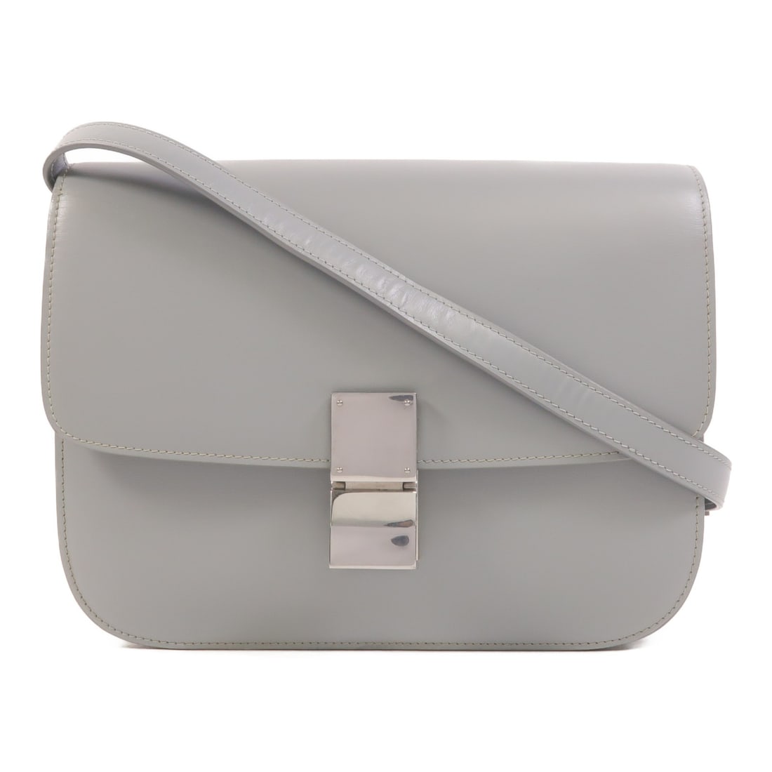 CELINE Classic Box calfskin shoulder bag blue (1 of 18)