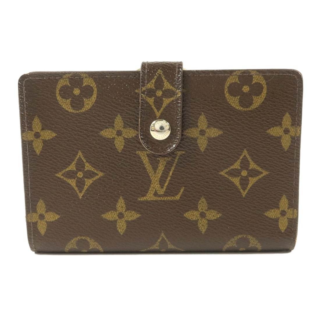 Louis Vuitton Viennois Monogram Brown Bi-fold Wallet GHW M61663: Louis Vuitton Viennois Monogram Brown Bi-fold Wallet GHW M61663 This Louis Vuitton Portefeuille Viennois wallet features the iconic monogram pattern on durable PVC coated canvas in brown. Designed in 