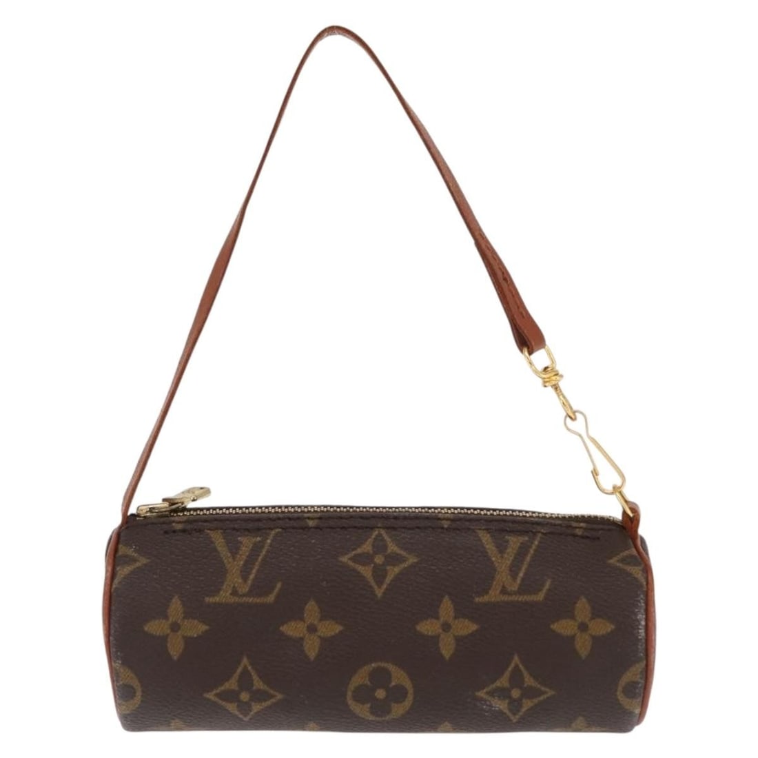 Louis Vuitton Brown Monogram Canvas Papillon Pochette Handbag: Louis Vuitton Brown Monogram Canvas Papillon Pochette Handbag This Louis Vuitton Papillon Pochette features the iconic Monogram Canvas in brown and is designed for women. The exterior shows slight rub