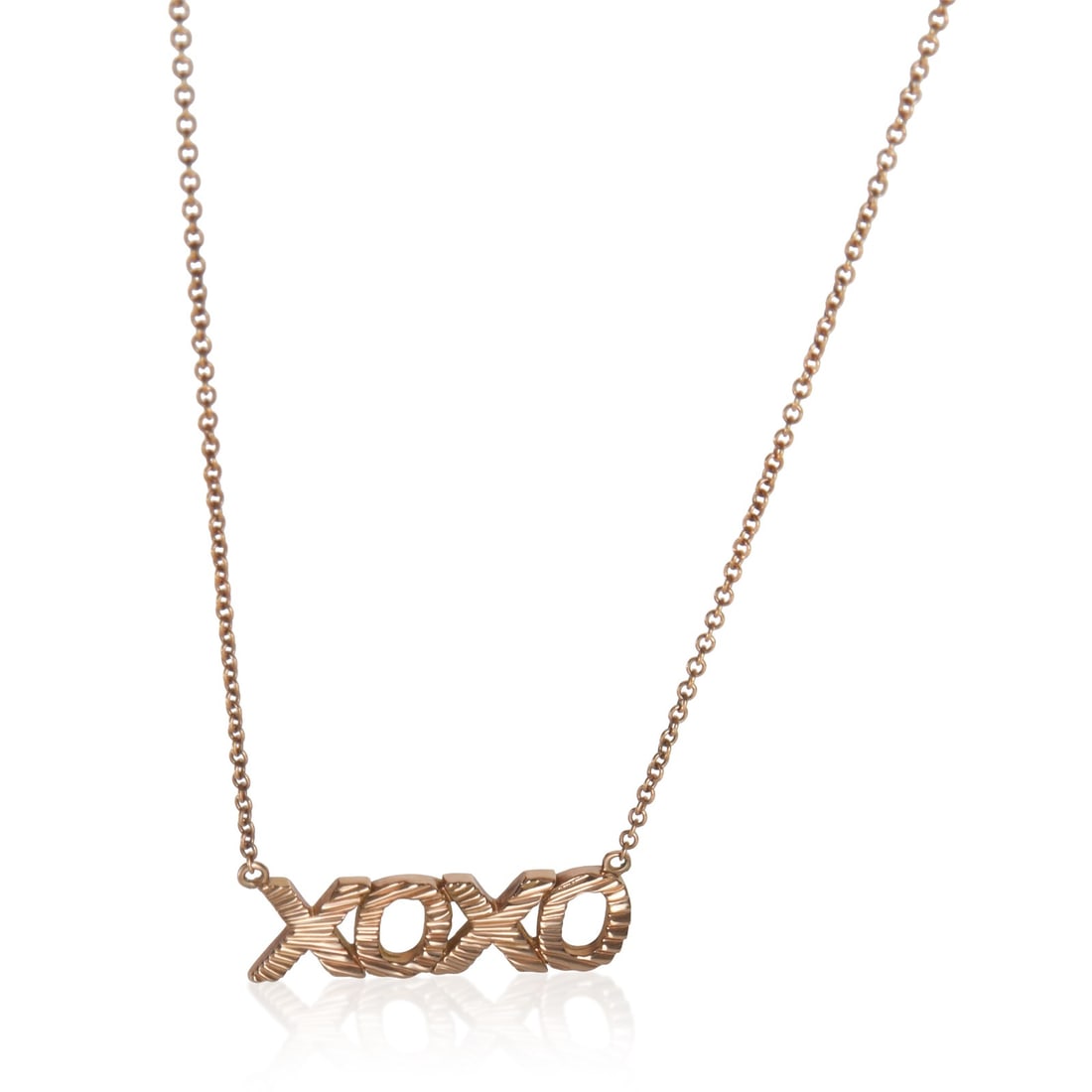 14K Rose Gold XOXO Pendant Necklace for Women: 14K Rose Gold XOXO Pendant Necklace for Women This elegant Rose Gold XOXO Pendant is a beautiful accessory designed for women, perfect for adding a touch of sophistication to any outfit. Crafted from 