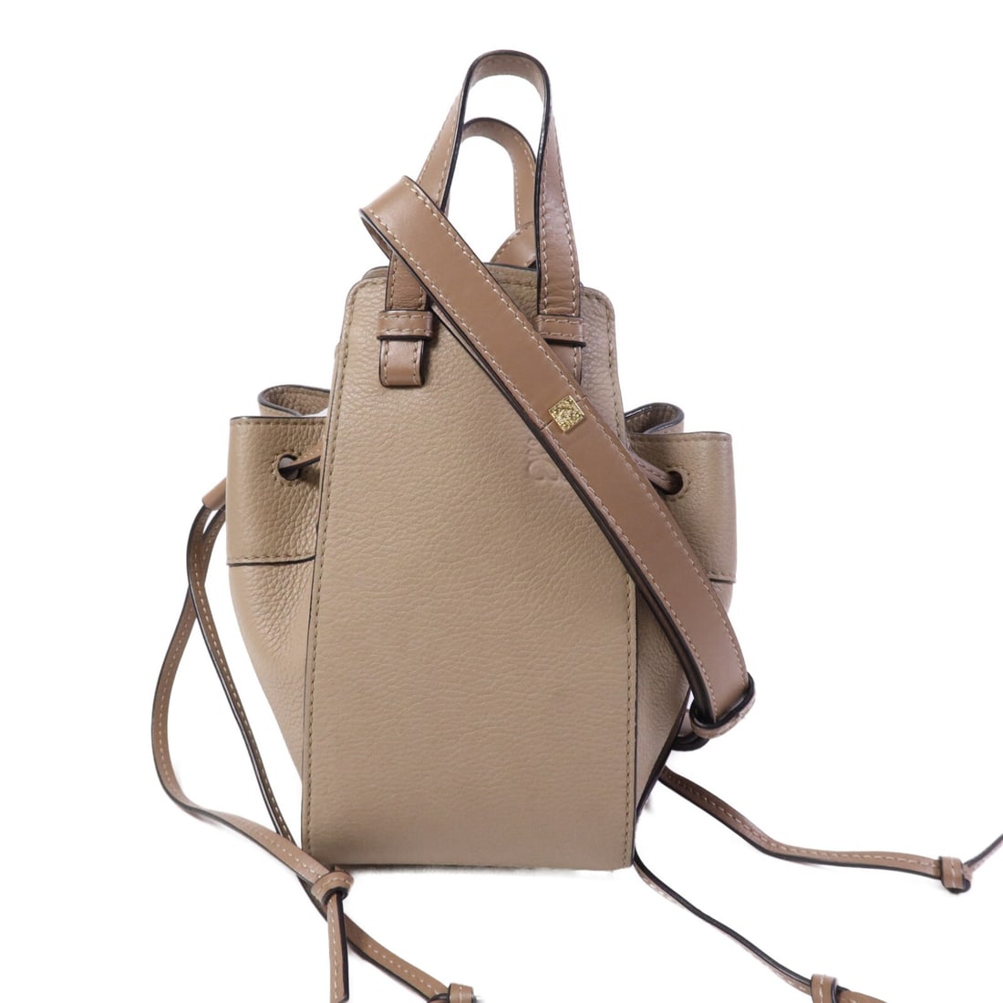 Loewe Gray Calfskin 2 Way Shoulder Bag with Gold Hardware: Loewe Gray Calfskin 2 Way Shoulder Bag with Gold Hardware This LOEWE 2-way shoulder bag features premium gray calfskin leather and offers versatile carrying options. Designed for women, it is crafted 
