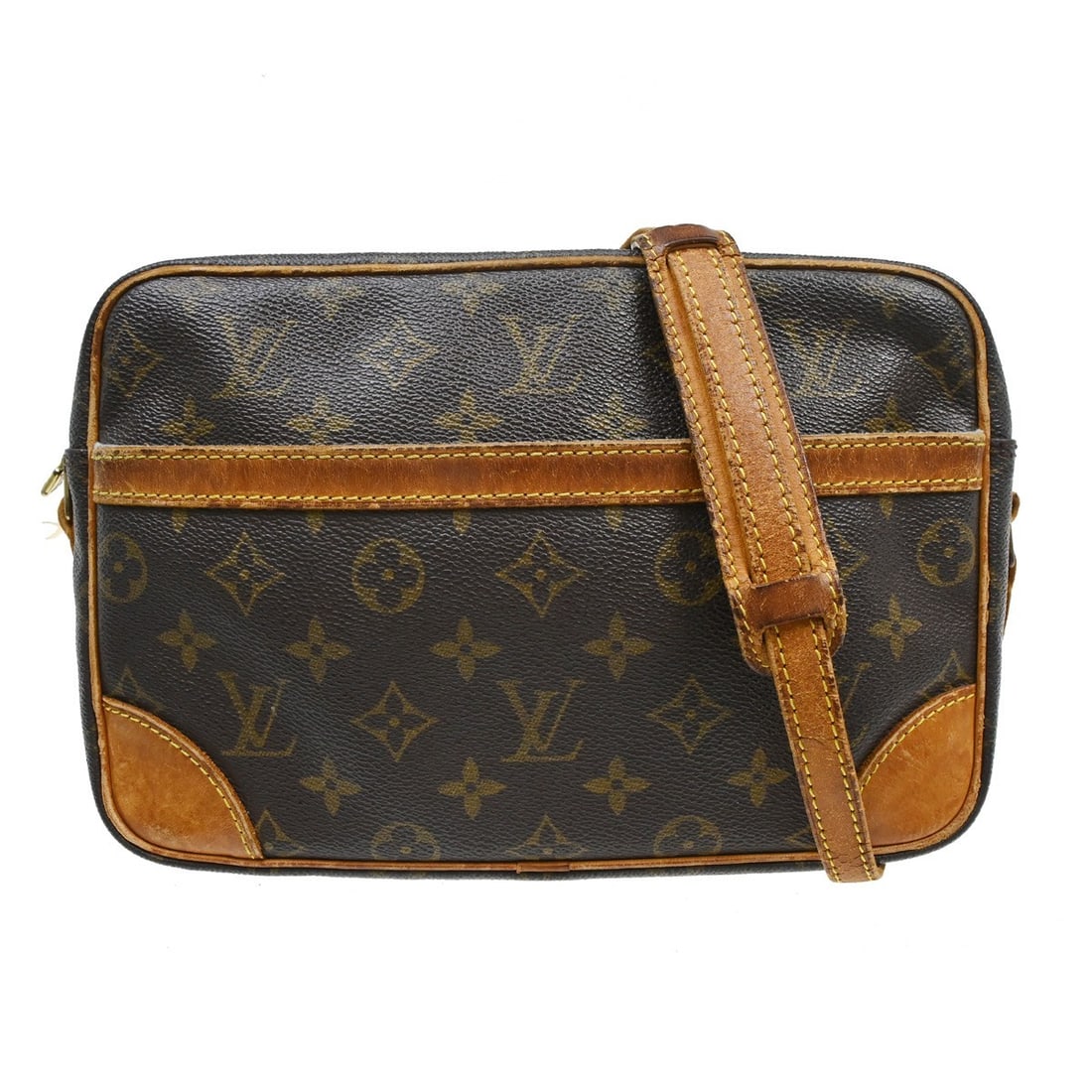 Louis Vuitton Trocadero 27 Monogram Canvas Crossbody Bag: Louis Vuitton Trocadero 27 Monogram Canvas Crossbody Bag This Louis Vuitton Trocadero 27 crossbody shoulder bag features the brand's signature monogram canvas exterior with brown leather trim and a ma