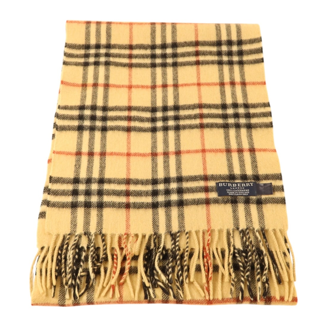 Burberry cashmere check scarf brown black red: Burberry cashmere check scarf brown black red This BURBERRY check muffler scarf is crafted from luxurious cashmere in a classic brown, black, and red color combination. Designed for women, the scarf f