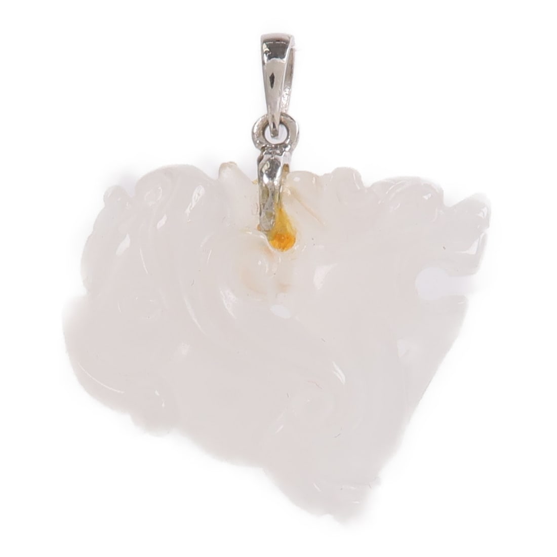 Nephrite Pendant Top in K18 White Gold JEWELRY (1 of 7)
