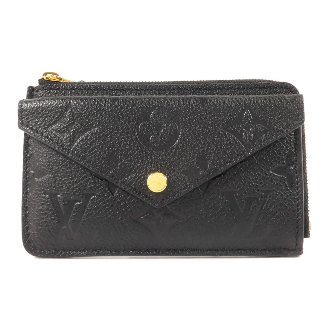 Louis Vuitton Recto Verso Card Holder Black Monogram Empreinte GHW: Louis Vuitton Recto Verso Card Holder Black Monogram Empreinte GHW This Louis Vuitton Recto Verso card holder features the signature Monogram Empreinte leather in black calfskin. Designed for unisex u