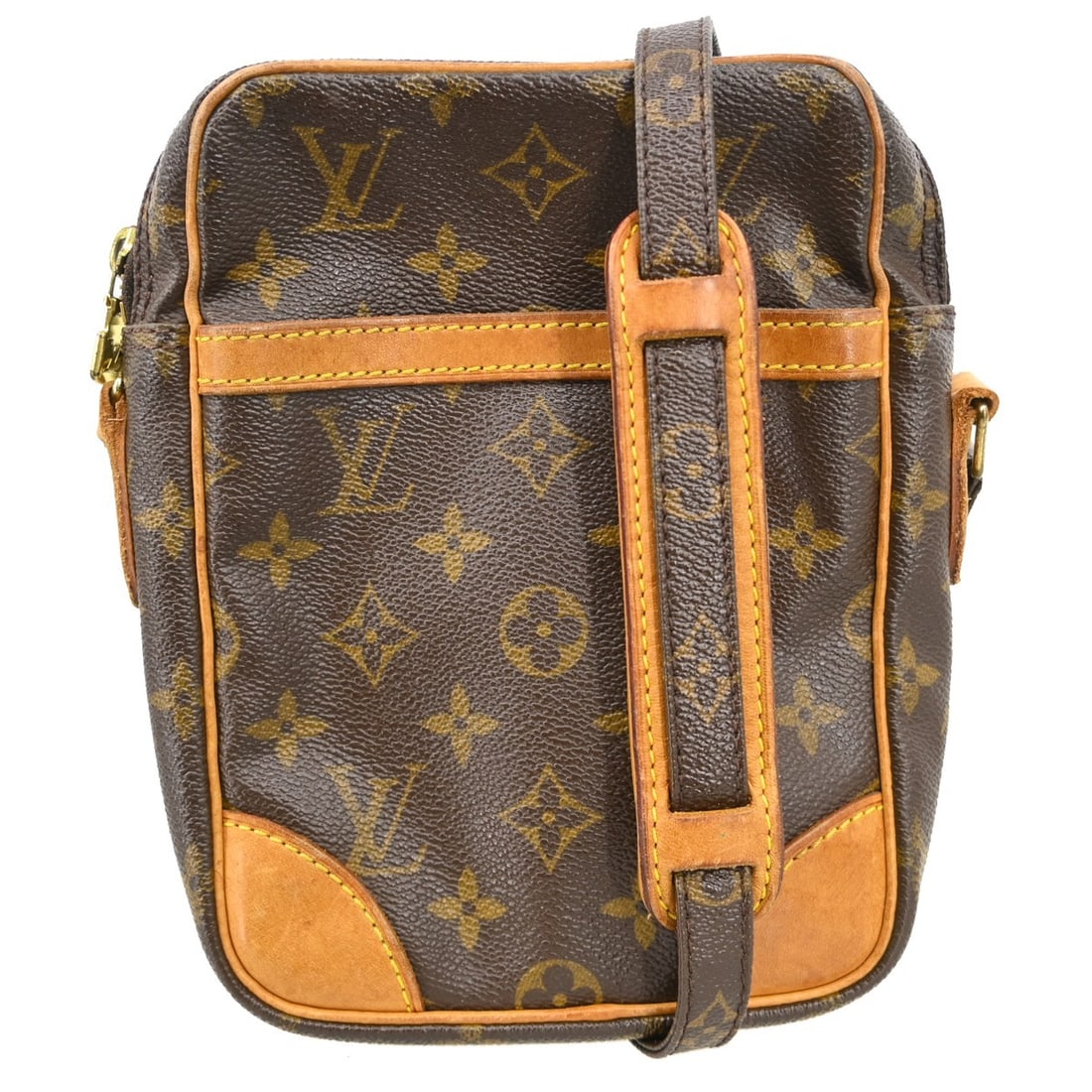 Louis Vuitton Danube Monogram Canvas Crossbody Bag: Louis Vuitton Danube Monogram Canvas Crossbody Bag This Louis Vuitton Danube crossbody shoulder bag features the iconic Monogram canvas leather with brown leather accents. Designed for casual use, it 