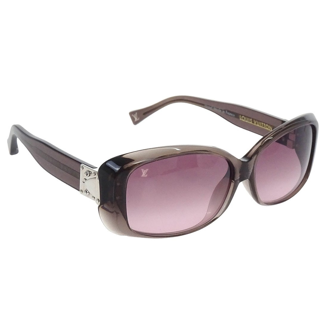Louis Vuitton Supson Z0070E Purple Lens Brown Frame Women's Sunglasses: Louis Vuitton Supson Z0070E Purple Lens Brown Frame Women's Sunglasses These Louis Vuitton women's sunglasses feature a stylish brown acrylic frame with purple lenses. Designed with a logo theme, this