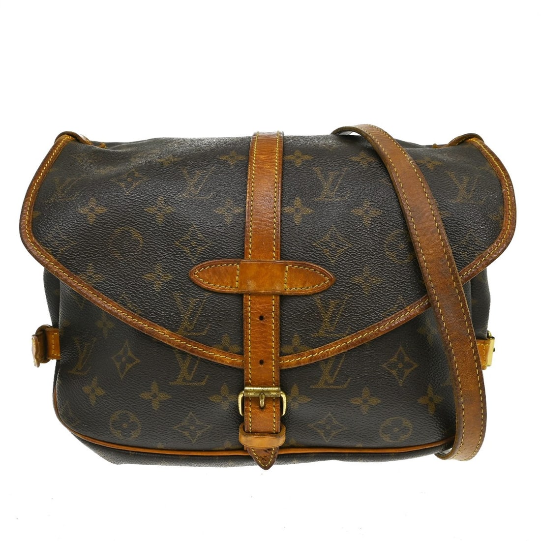Louis Vuitton Saumur 30 Monogram Canvas Shoulder Bag: Louis Vuitton Saumur 30 Monogram Canvas Shoulder Bag This Louis Vuitton Saumur 30 shoulder bag features the iconic monogram canvas leather exterior with brown accents and a medium-sized silhouette. De